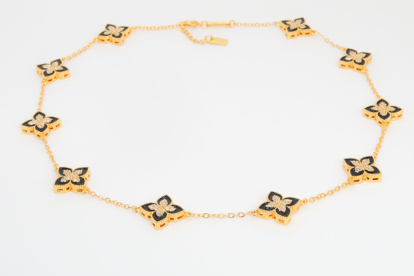 Multi Ornate Black & Gold Necklace