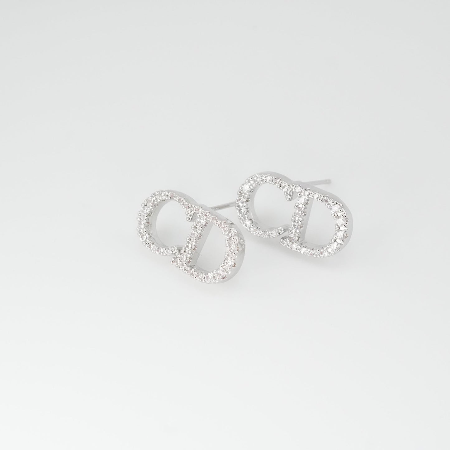 Silver Radiant Duo Stud Earrings
