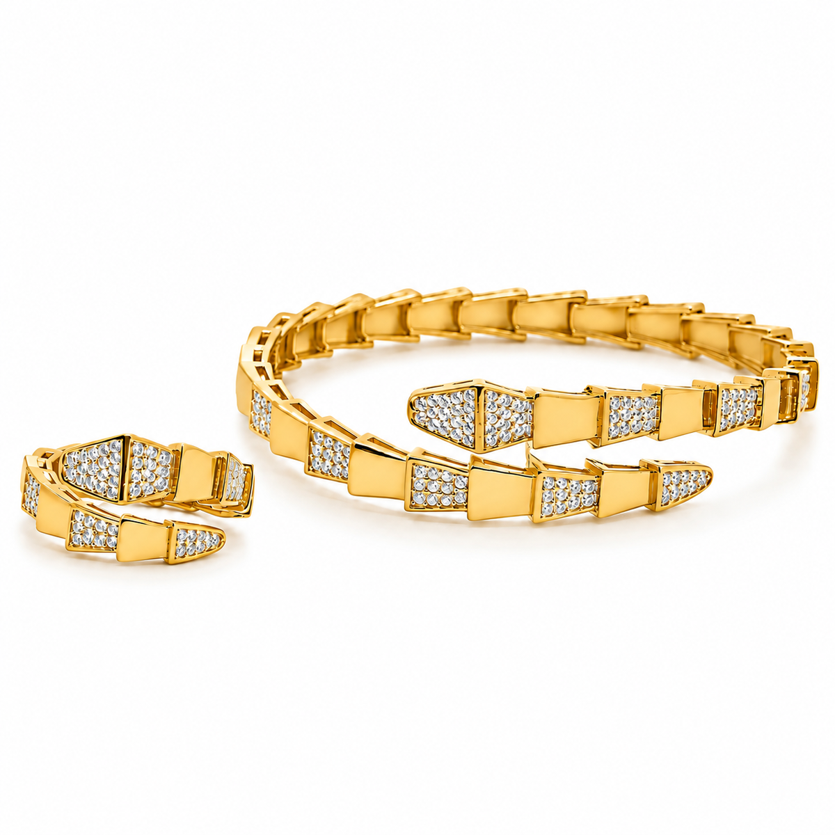 Éclat Zircon Hand Bracelet and ring