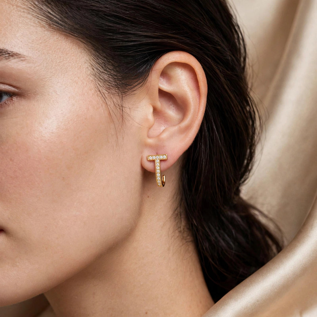 The T-Line Zircon Stud Earrings