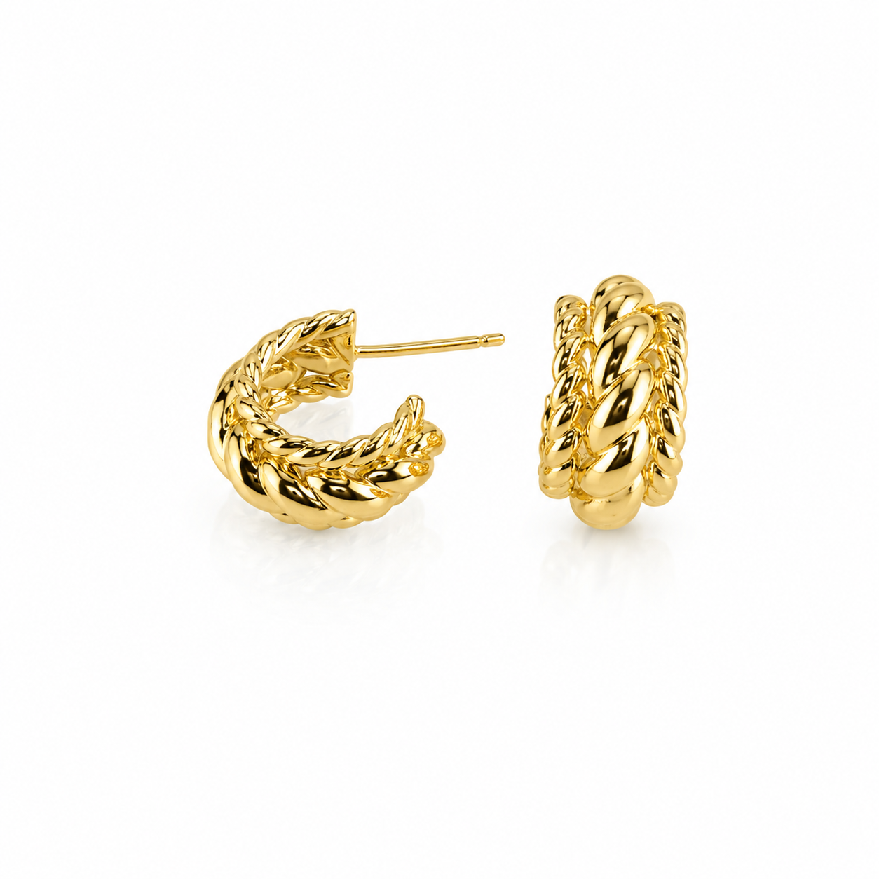 Valencia Braided Huggie Earrings