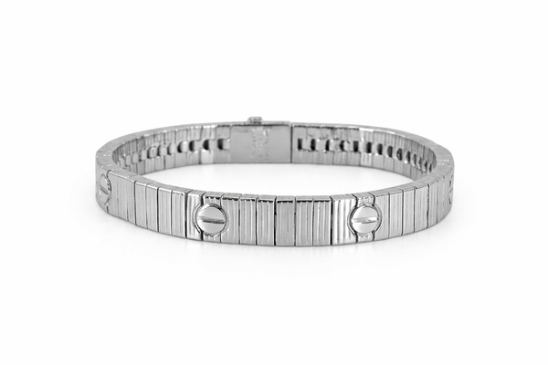 Silver Screw Detail Bracelet