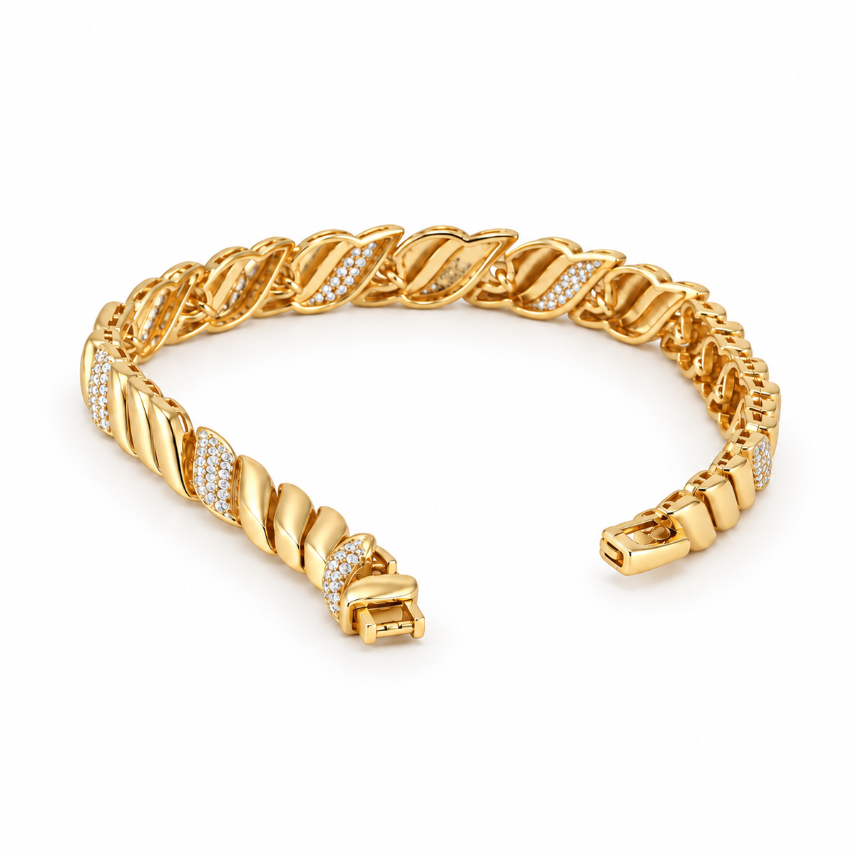 Aurelia Gold Zircon Twist Bracelet