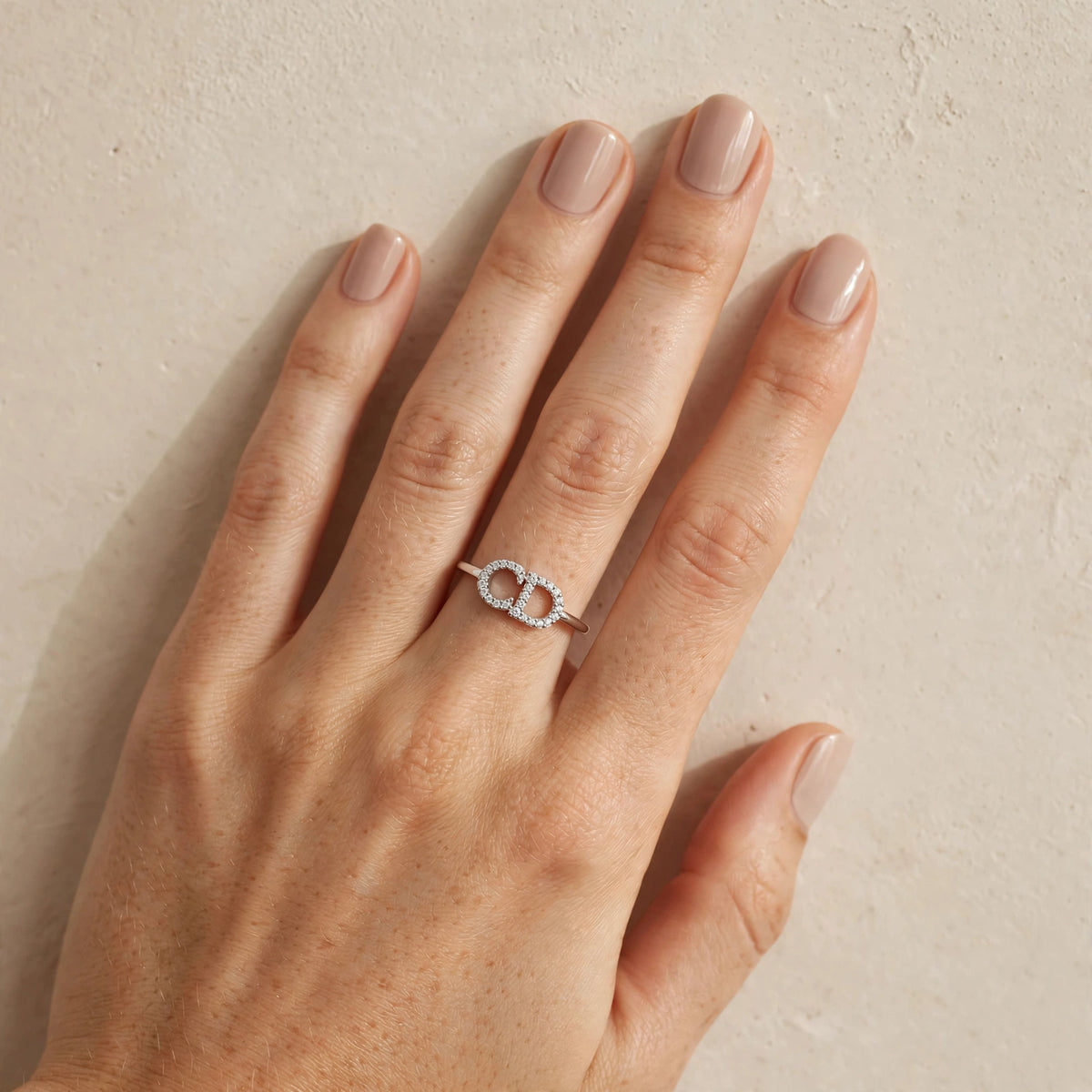 Silver CD Dainty Zircon Ring