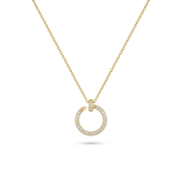 Celeste Pavé Circle Necklace
