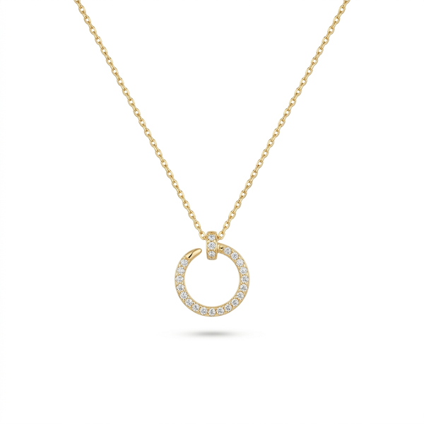 Celeste Pavé Circle Necklace