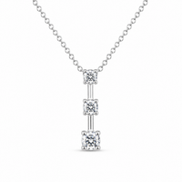 Sterling Silver Three-Stone Necklace