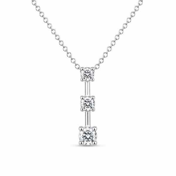 Sterling Silver Three-Stone Necklace