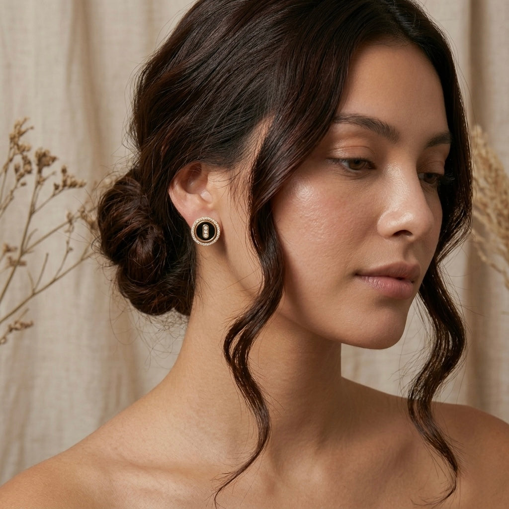 Royal Noir Stud Earrings