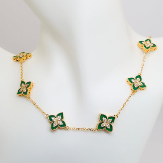 Green Blossoms Necklace