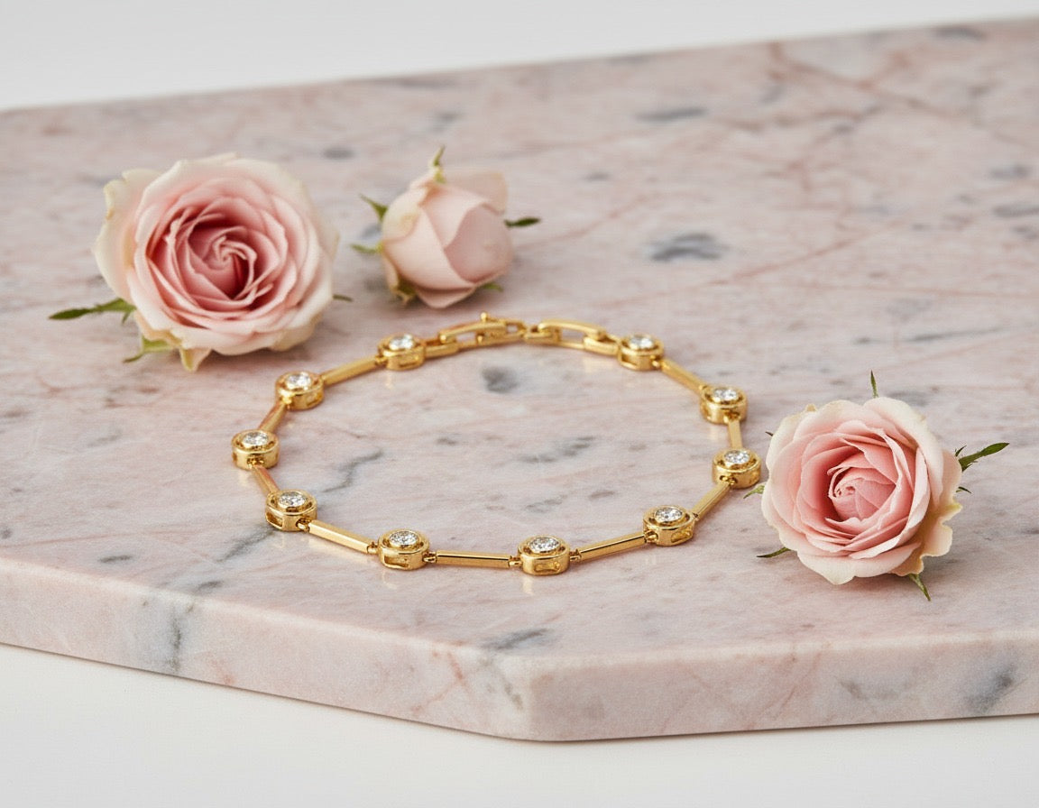 Crystal Station Gold Bracelet