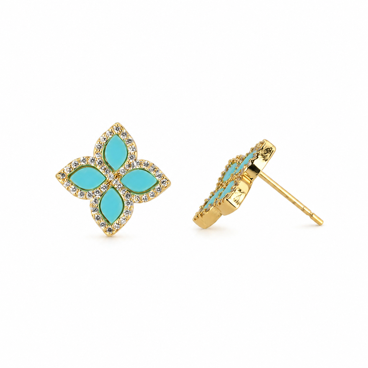 Turquoise Clover Jewelry Set