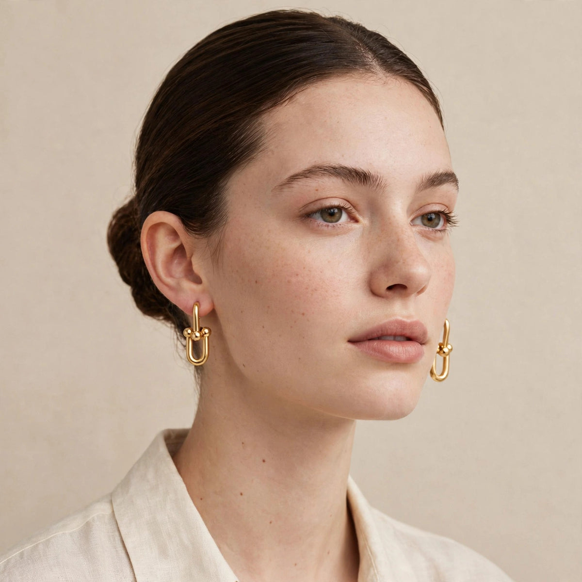 Golden Link Drop Earrings