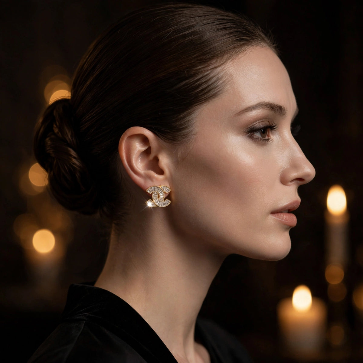 The Radiance Baguette Monogram Earrings