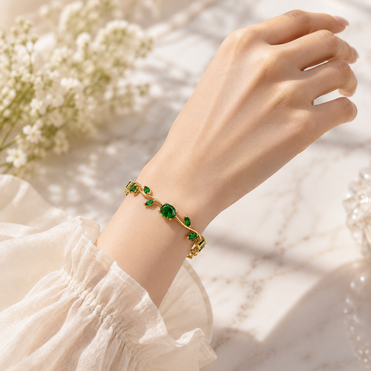 Emerald Blossom Bracelet