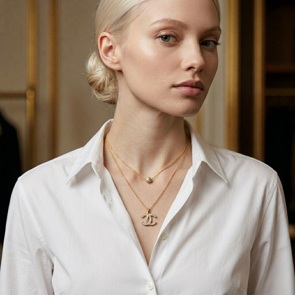 Dainty Pavé Circle Necklace
