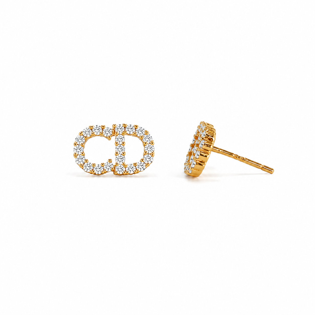 Luxury Zircon Link Stud Earrings