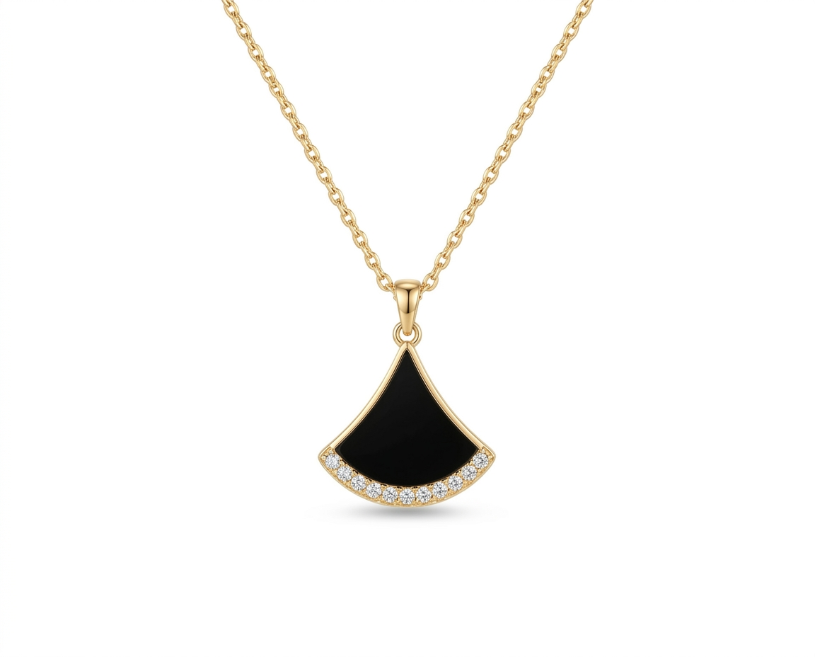 Midnight Fan Necklace
