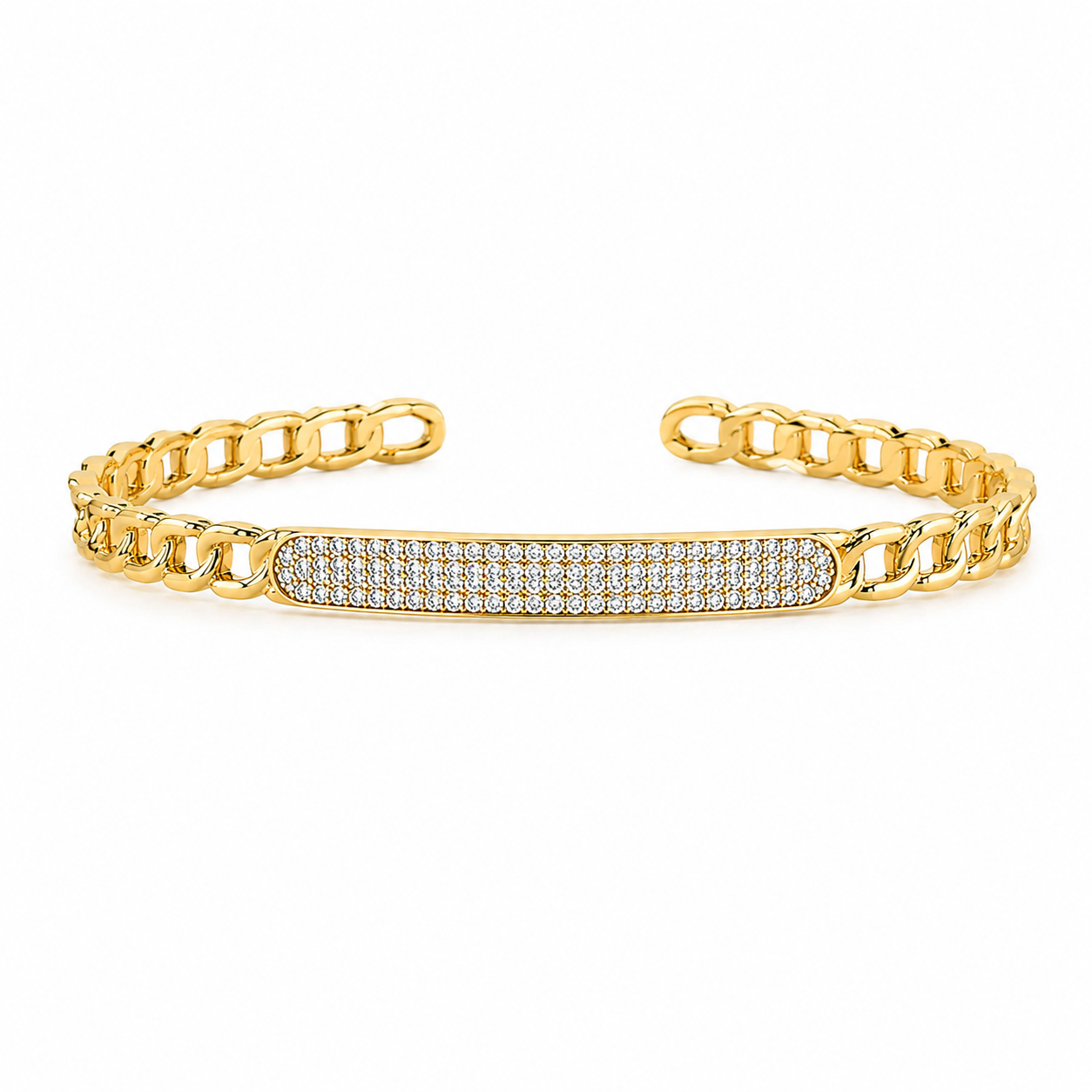 Celeste Pavé Chain Cuff Bracelet