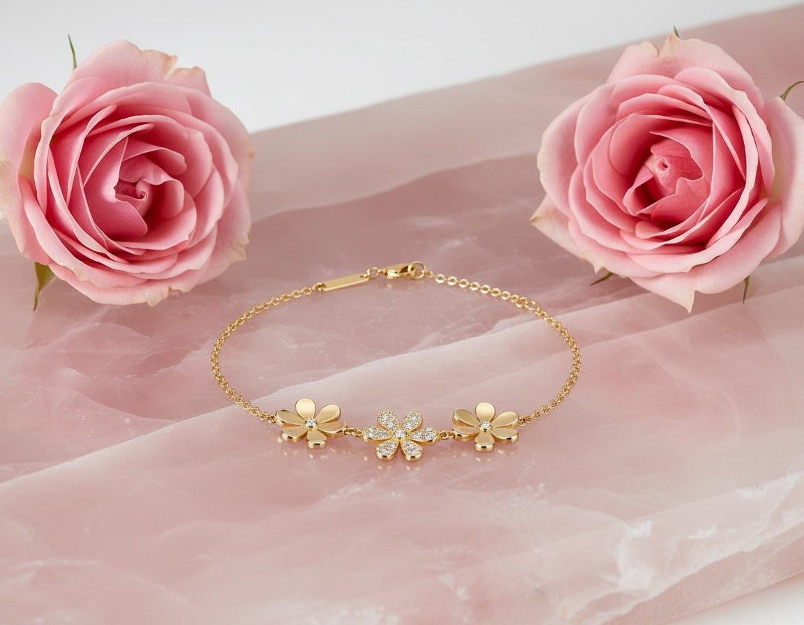 Golden Daisy Trio Bracelet