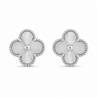 Clover Stud Earrings – Silver Edition