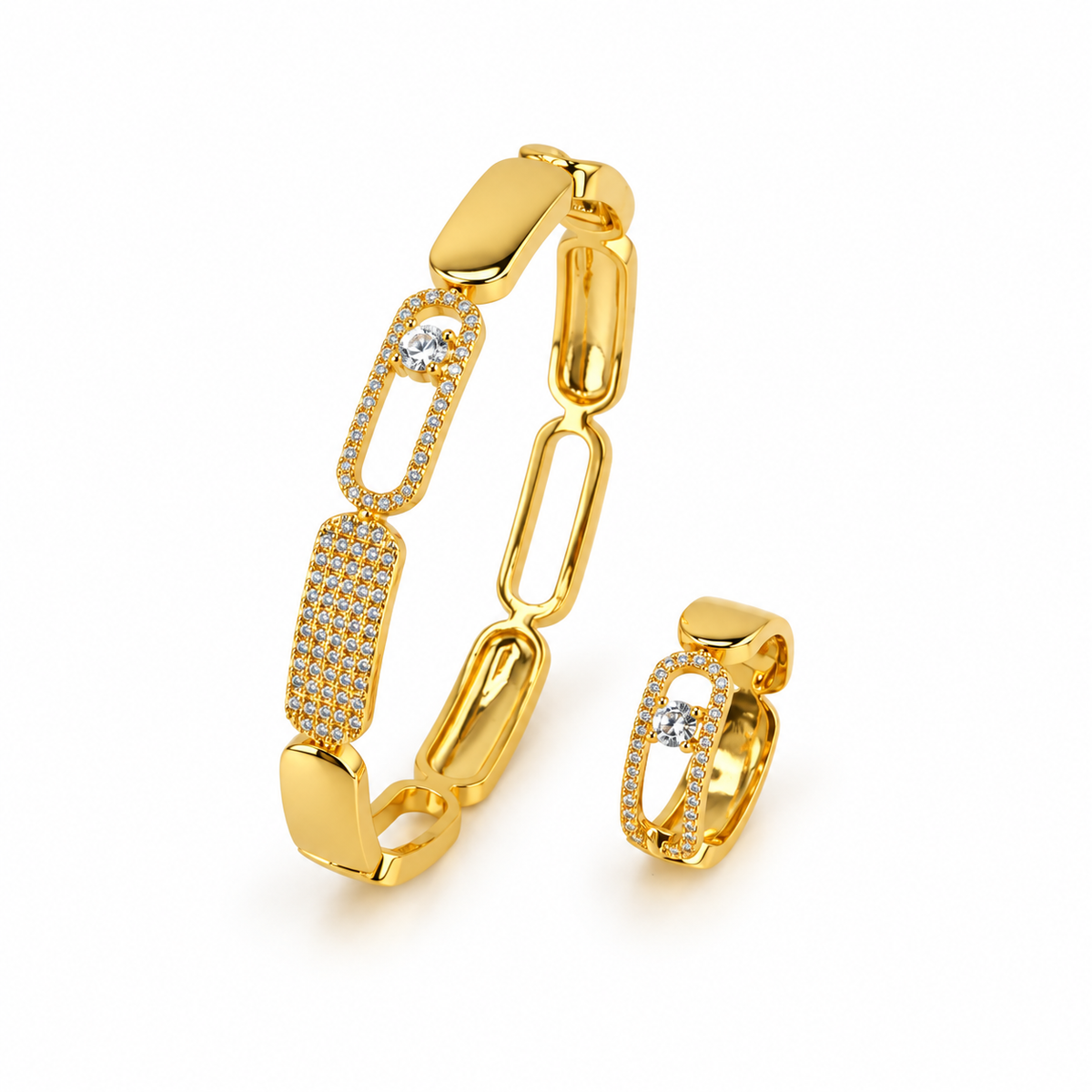 Crystal Link Statement Ring