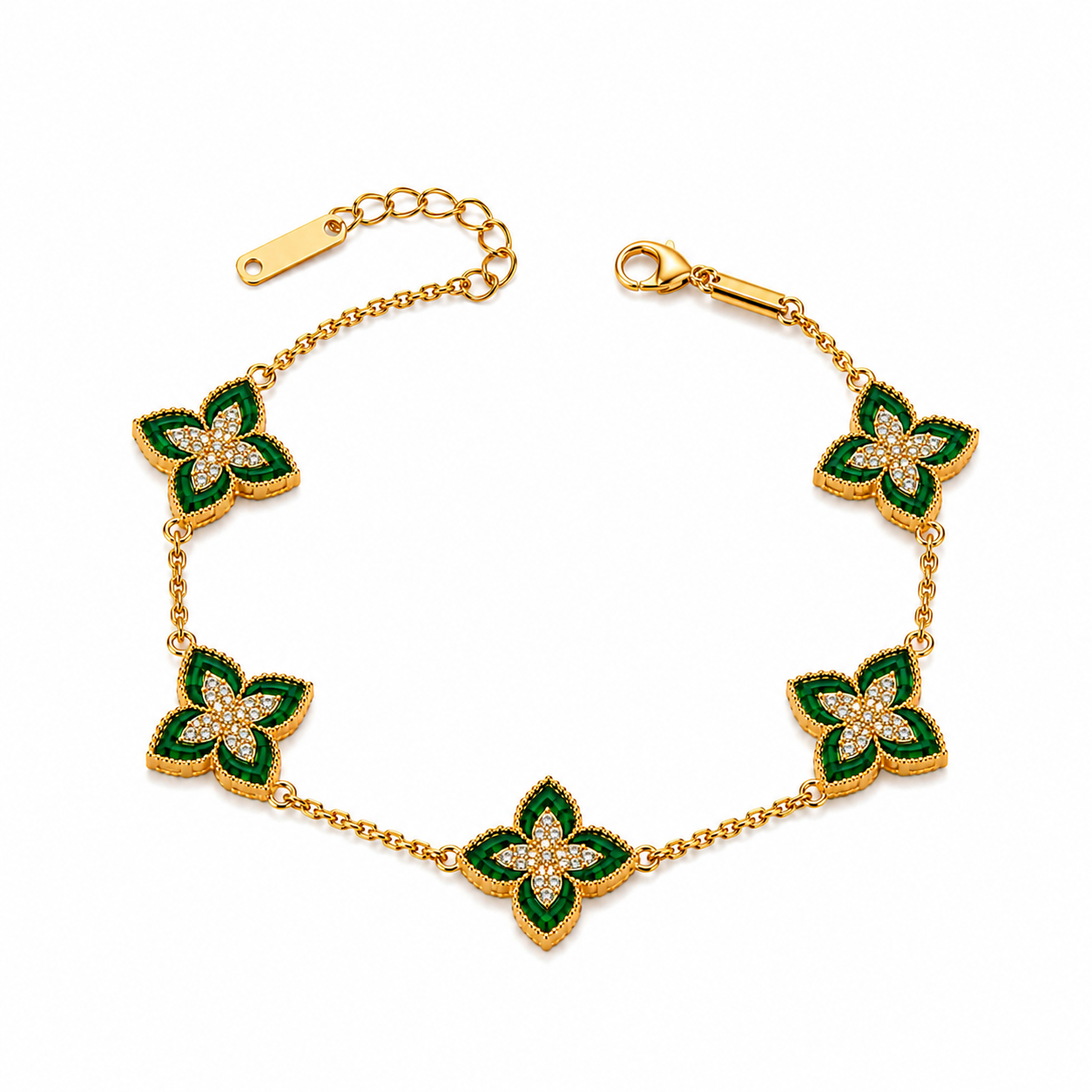 Emerald Clover Bracelet