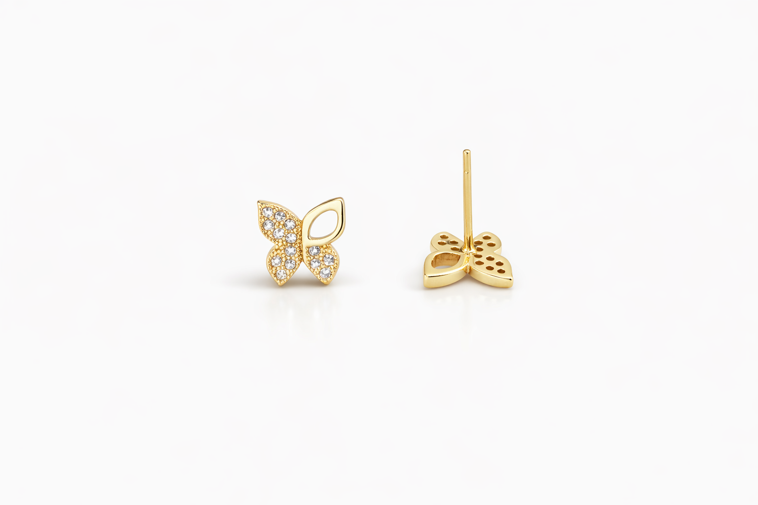 Crystal Butterfly Stud Earrings