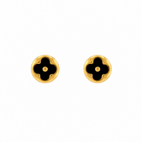 Midnight Clover Stud Earrings