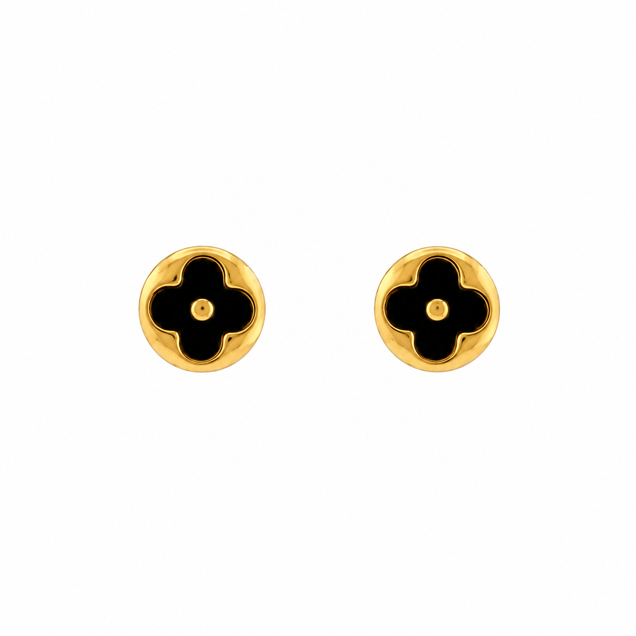 Midnight Clover Stud Earrings