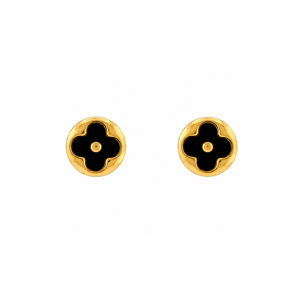 Midnight Clover Stud Earrings