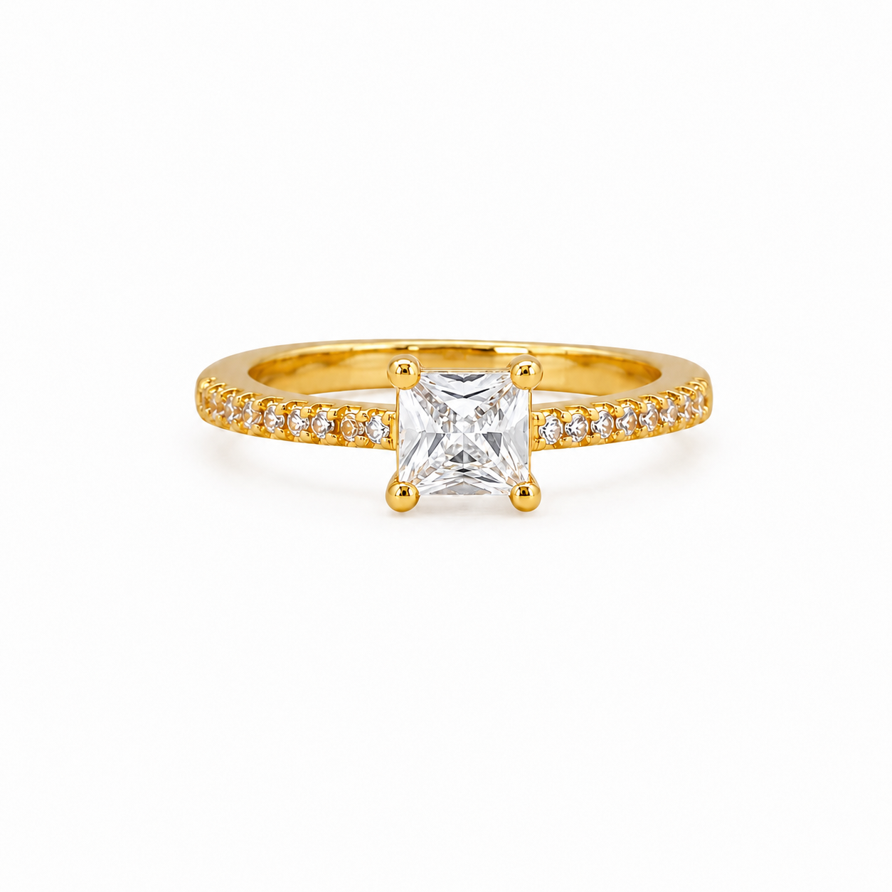 Princess-Cut Crystal Ring
