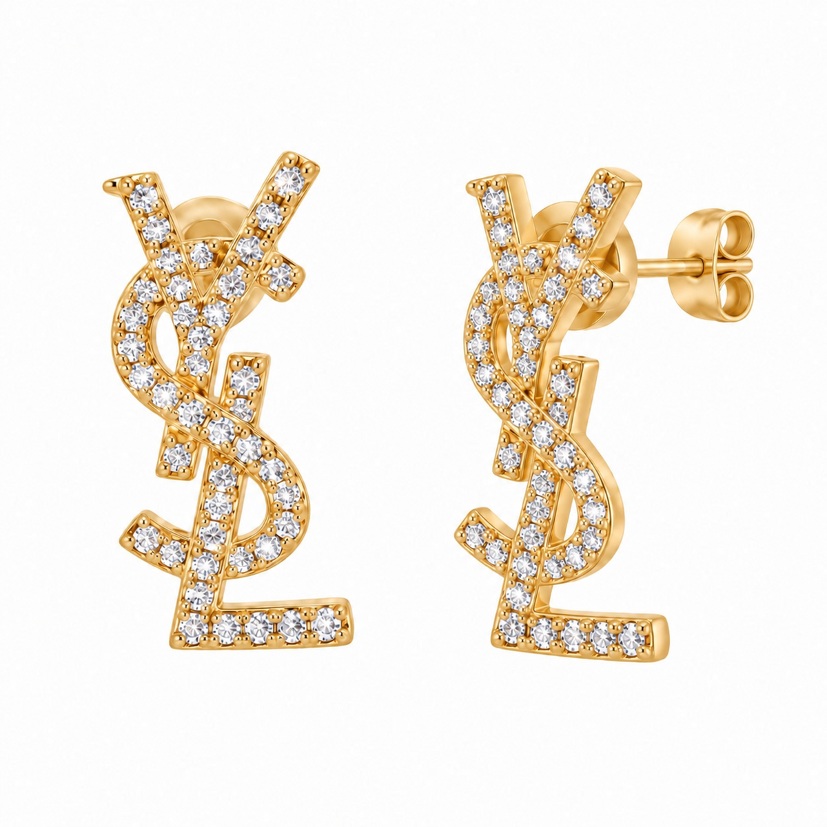Lumière Pavé Monogram Earrings