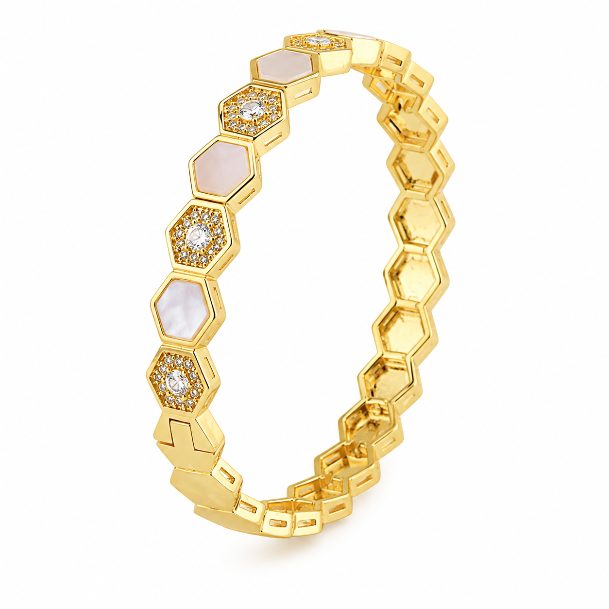 Hexa Pearl Crystal Bracelet