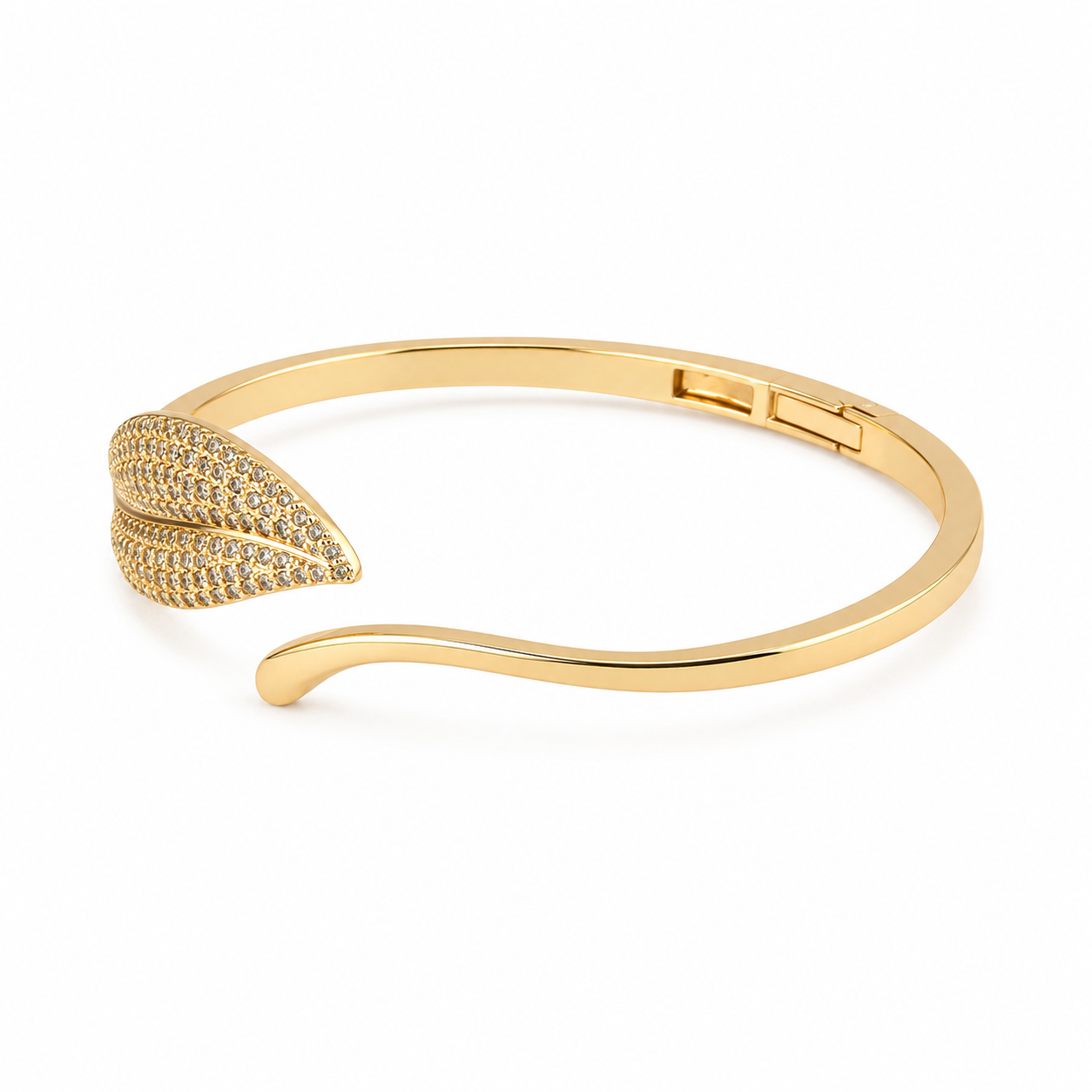 Crystal Leaf Cuff Bracelet