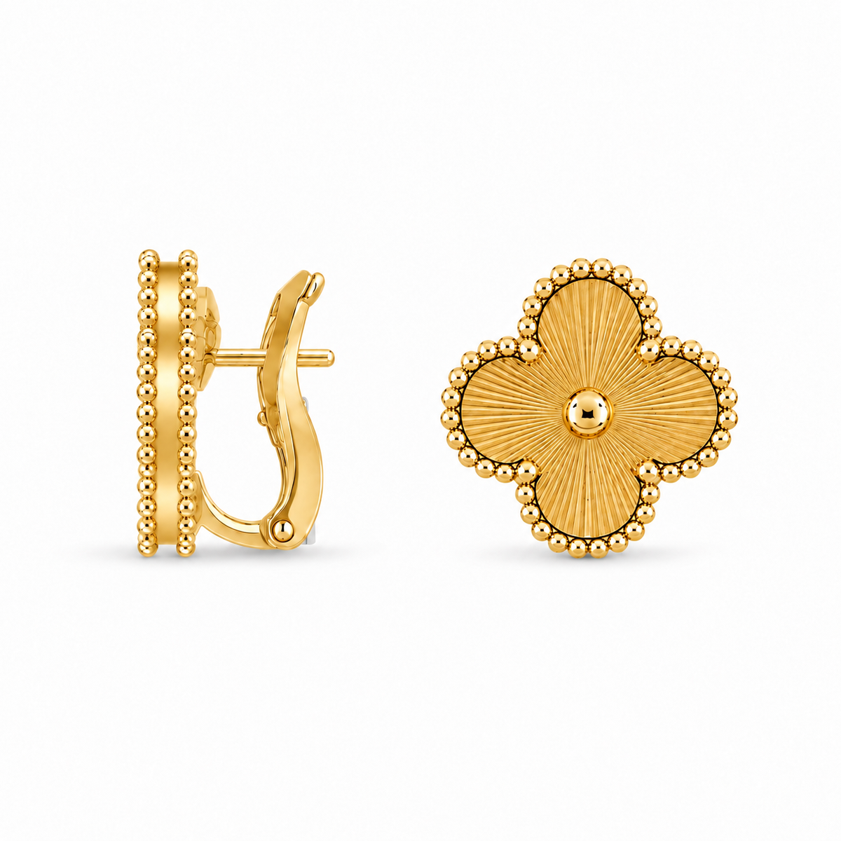 Luxe Clover Earrings – Gold Radiance