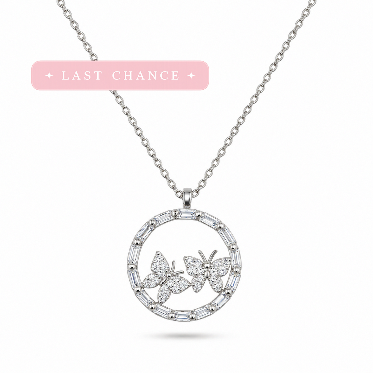 Fleur Butterfly Circle Necklace