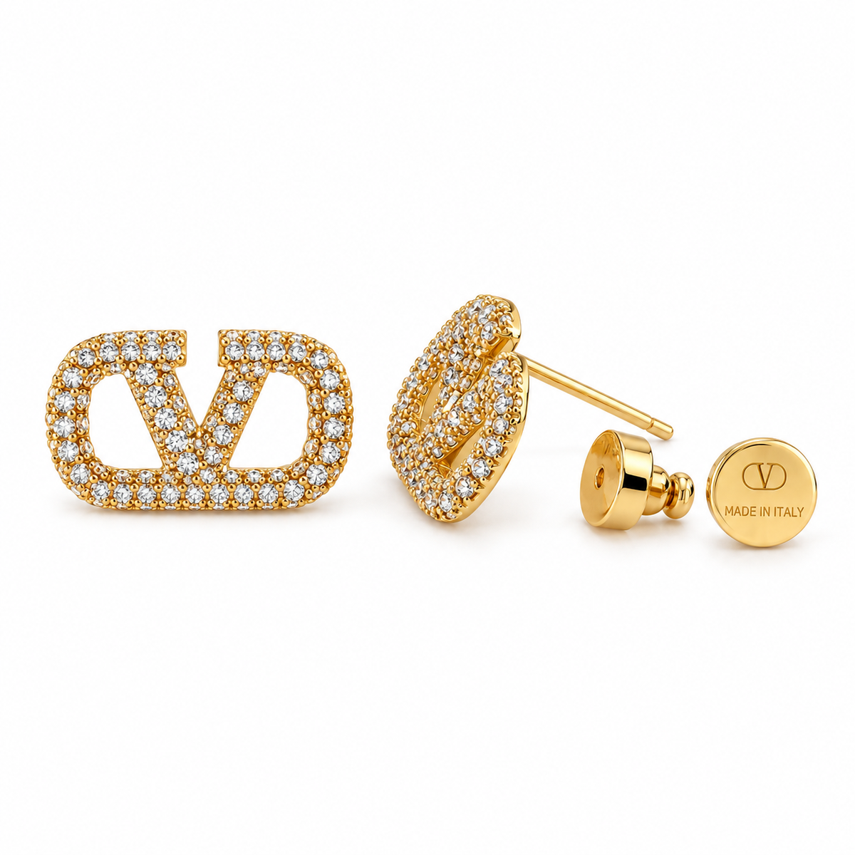 Signature V Pavé Stud Earrings