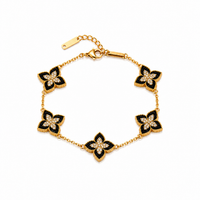 Onyx Clover Bracelet