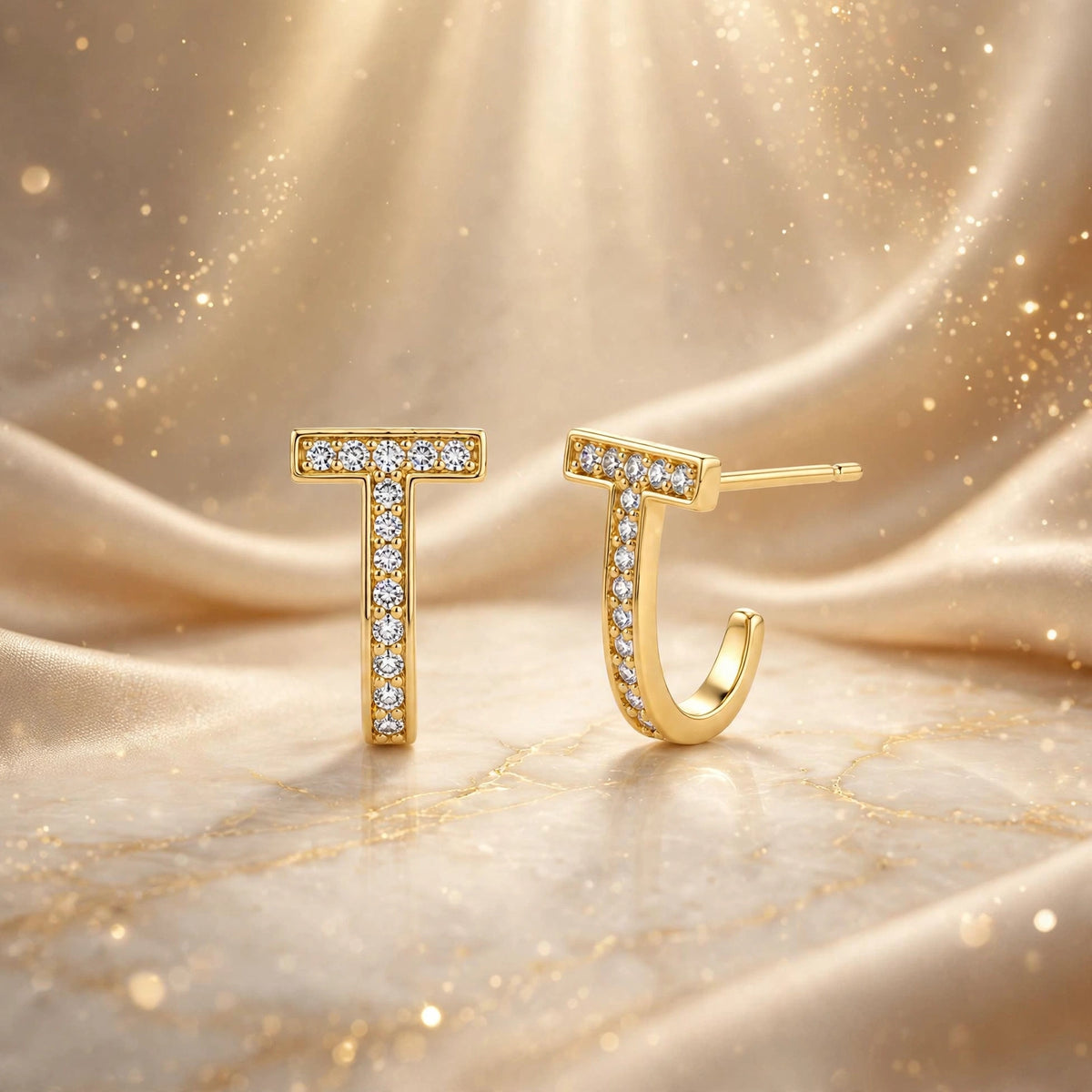 The T-Line Zircon Stud Earrings
