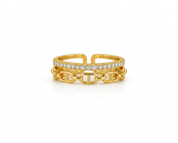Luxe Chain Crystal Ring
