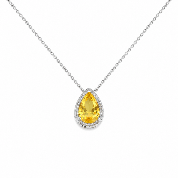 Silver Radiance Teardrop Necklace