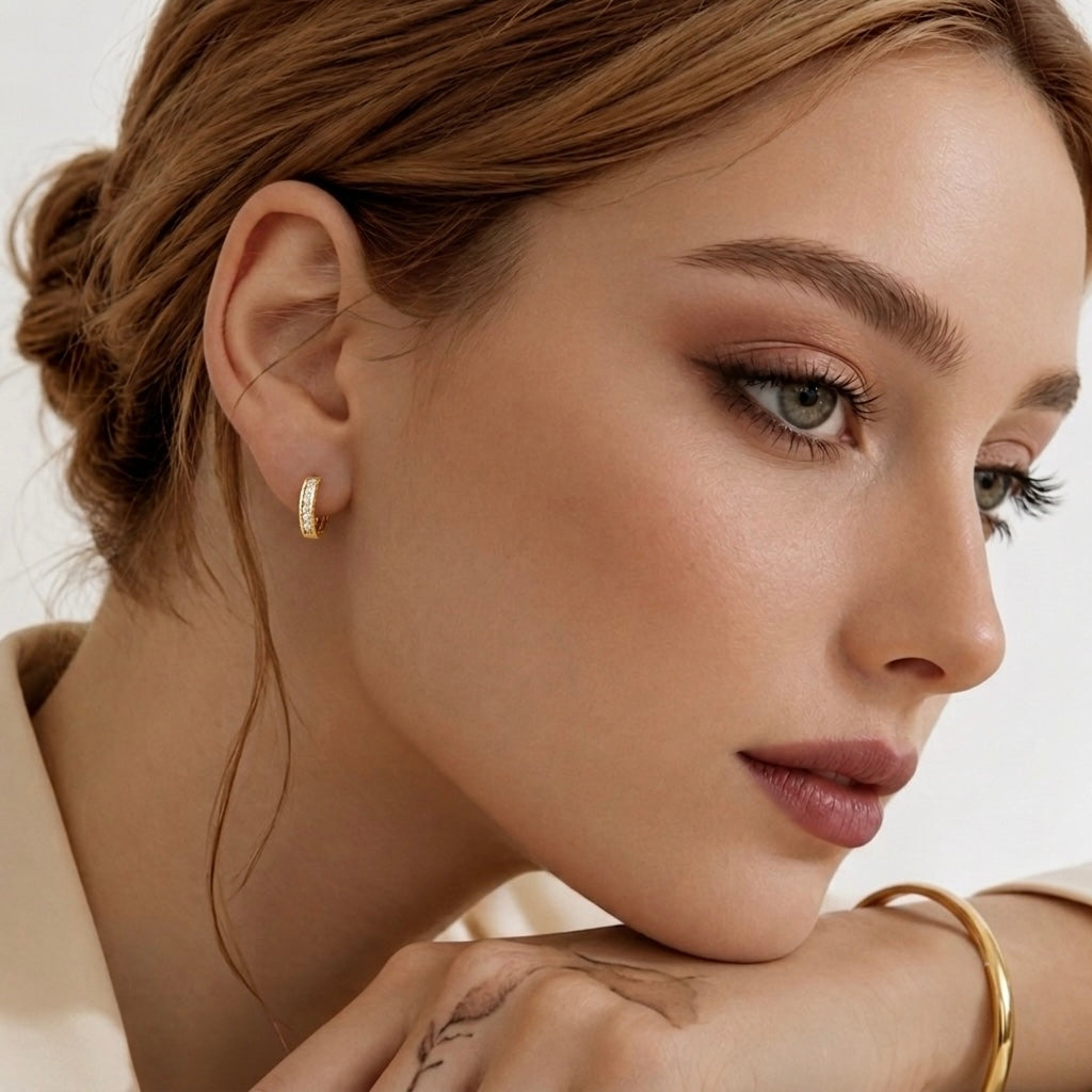 Lumière Princess Cut Huggie Earrings