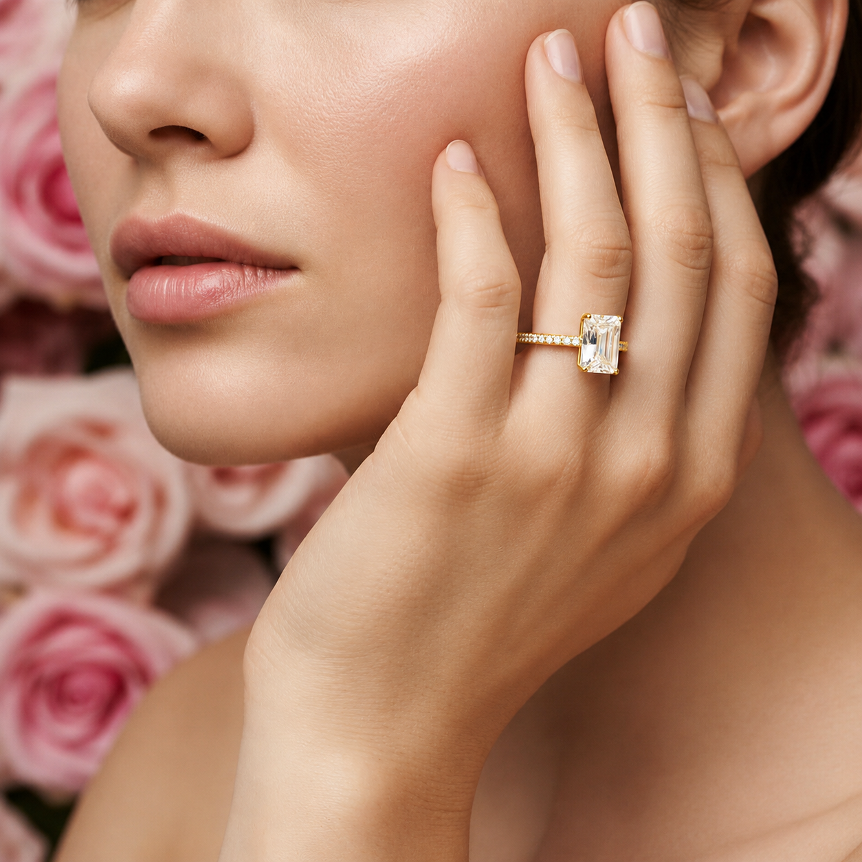 Radiant Cut Zircon Ring – Adjustable