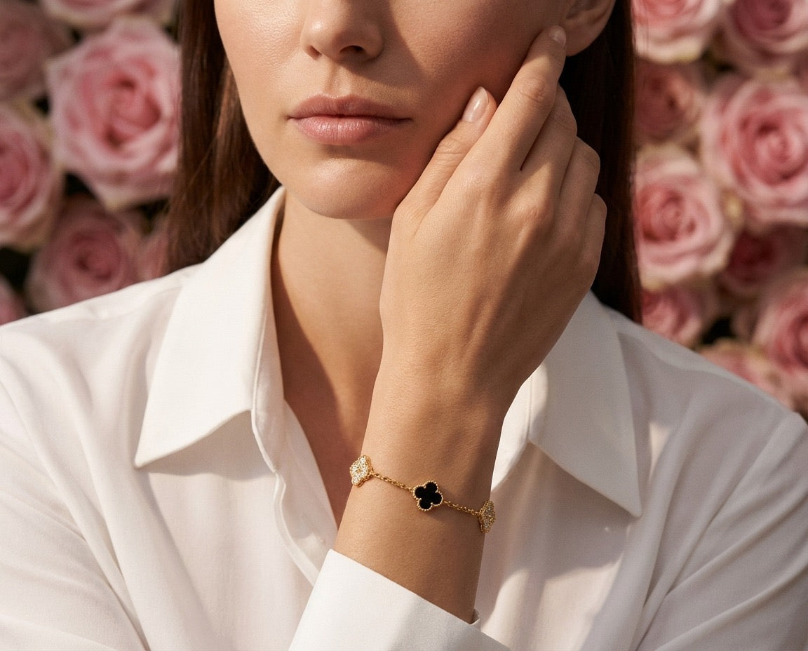 Midnight Clover Bracelet