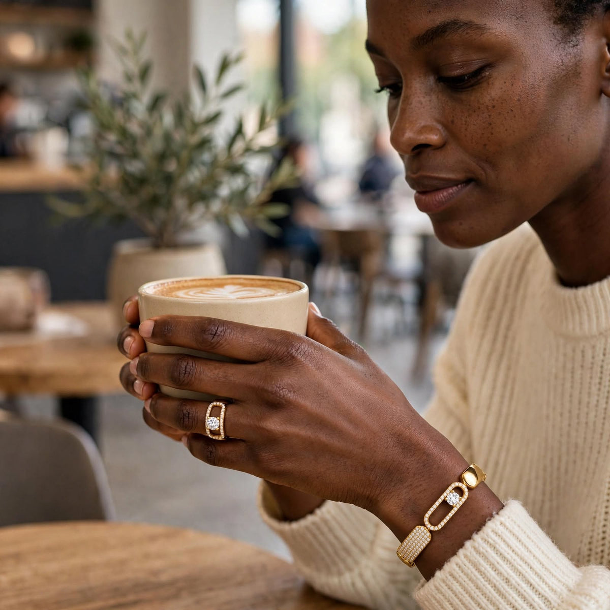 Crystal Link Statement Ring