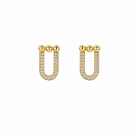 Crystal U-Link Stud Earrings