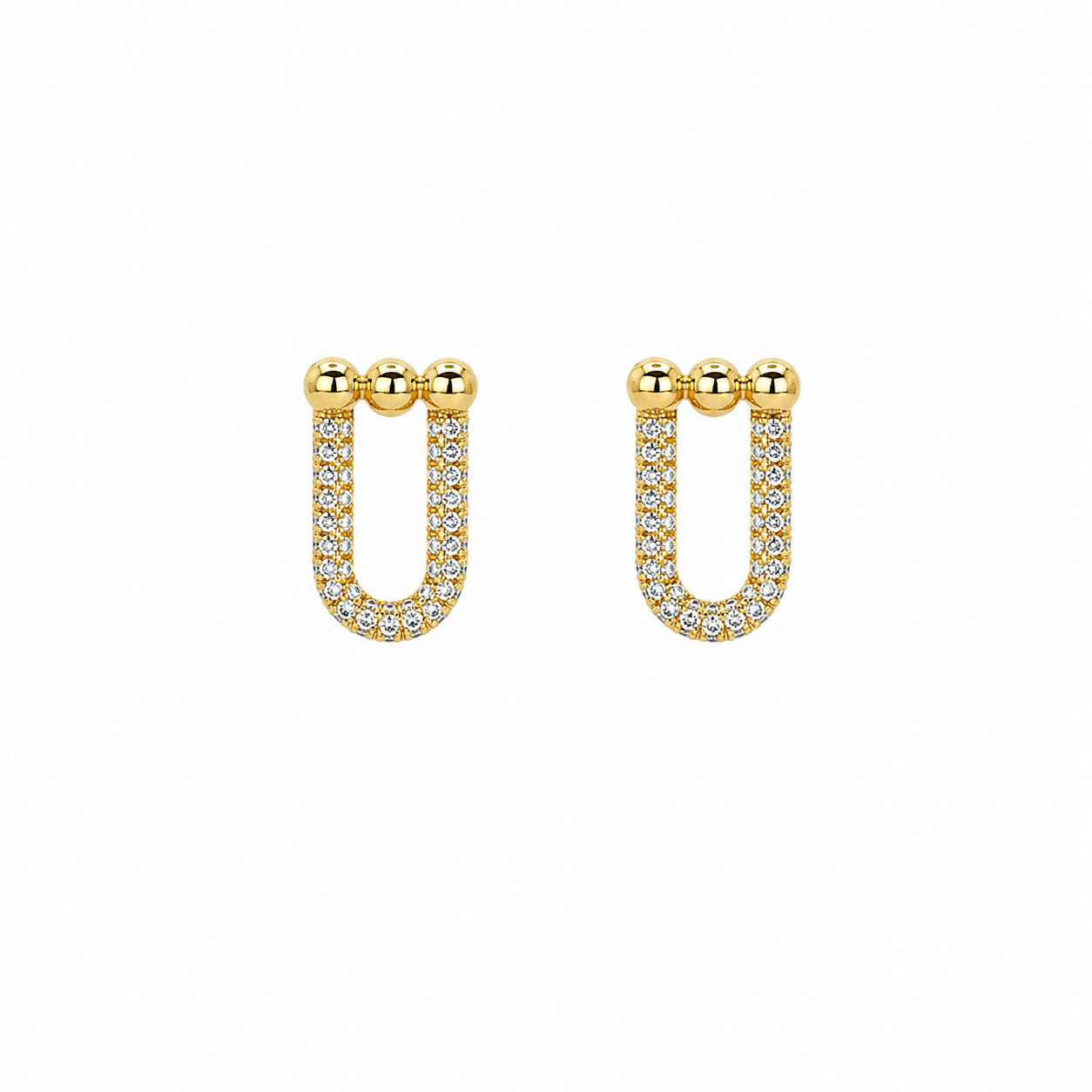Crystal U-Link Stud Earrings