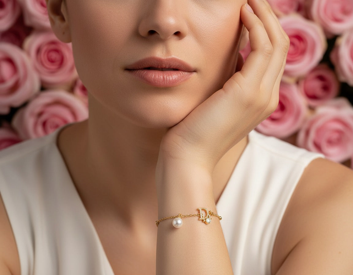 Pearl Initial Bracelet