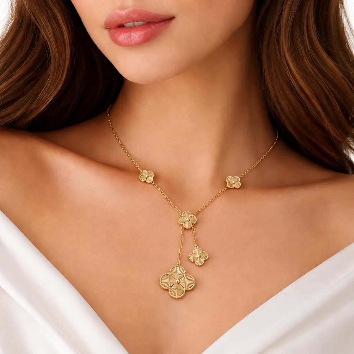 Lumière Clover Drop Necklace